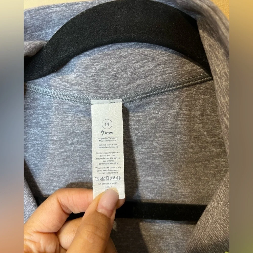Ivivva by Lululemon Glow & Go 1/4 Zip Pullover Size 14